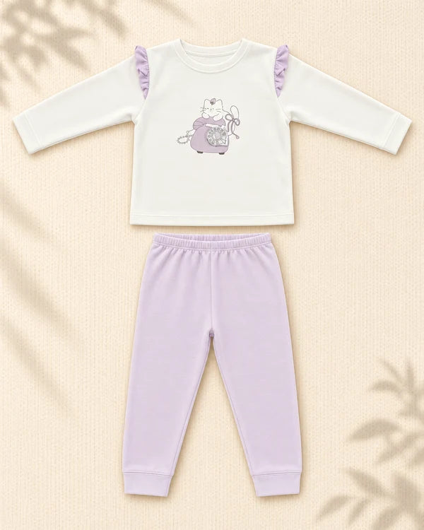 Winter Night Suit - Lilac Kitty - C10