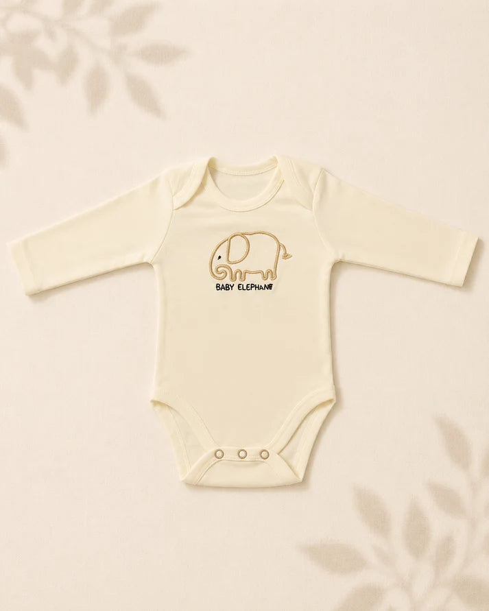 Pack of 3 Full Sleeve Bodysuits - Elephant - 009