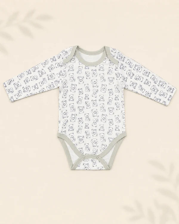 Pack of 5 Full Sleeve Bodysuits - Teddy Bear - 001