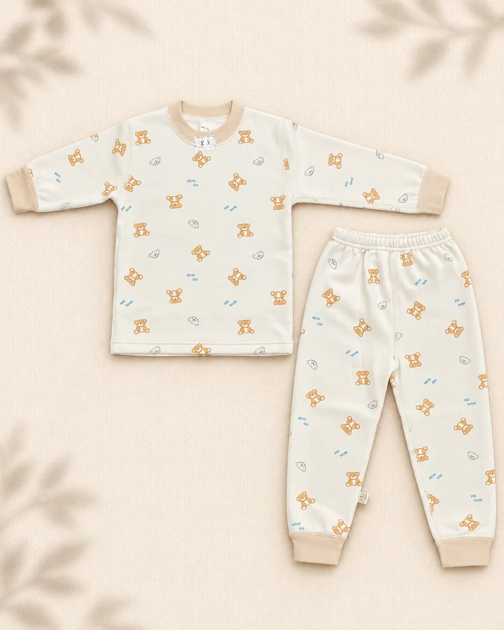 Winter Night Suit - Light Brown Bear - D10