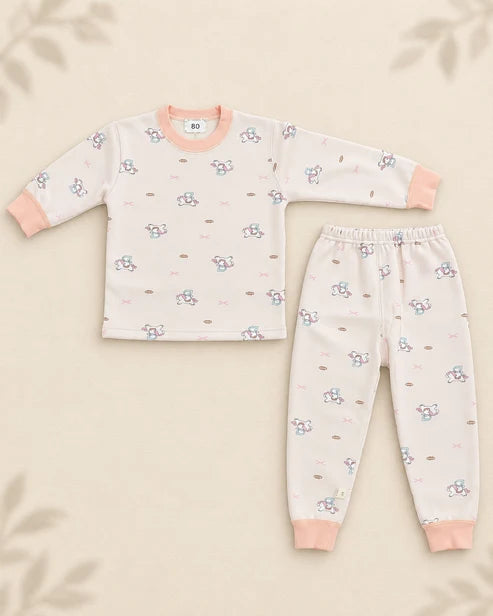 Winter Night Suit - Peach Unicorn - D5