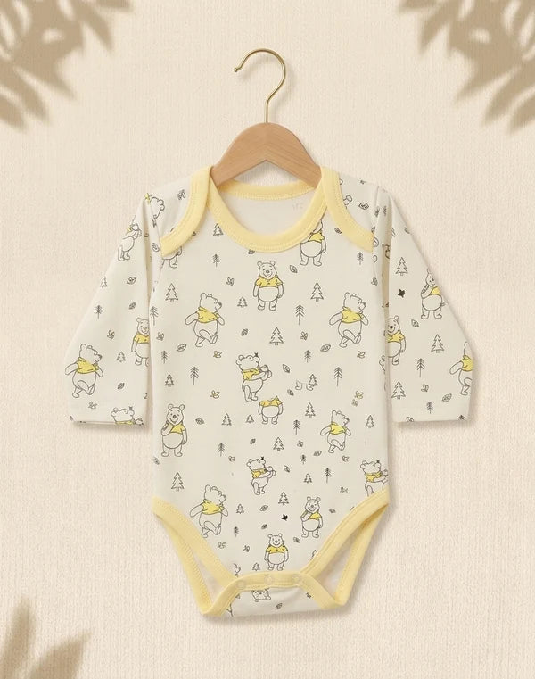 Pack of 3 Full Sleeve Bodysuits - Yellow Po - 012