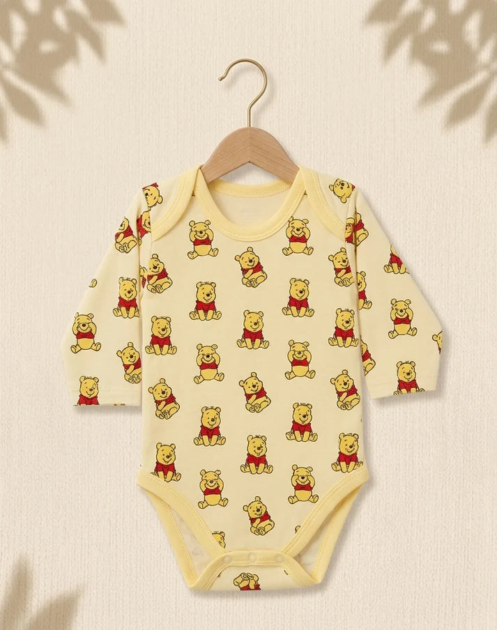 Pack of 3 Full Sleeve Bodysuits - Yellow Po - 012