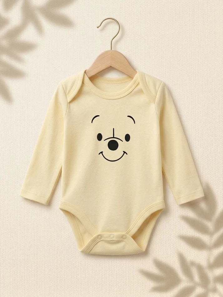Pack of 3 Full Sleeve Bodysuits - Yellow Po - 012