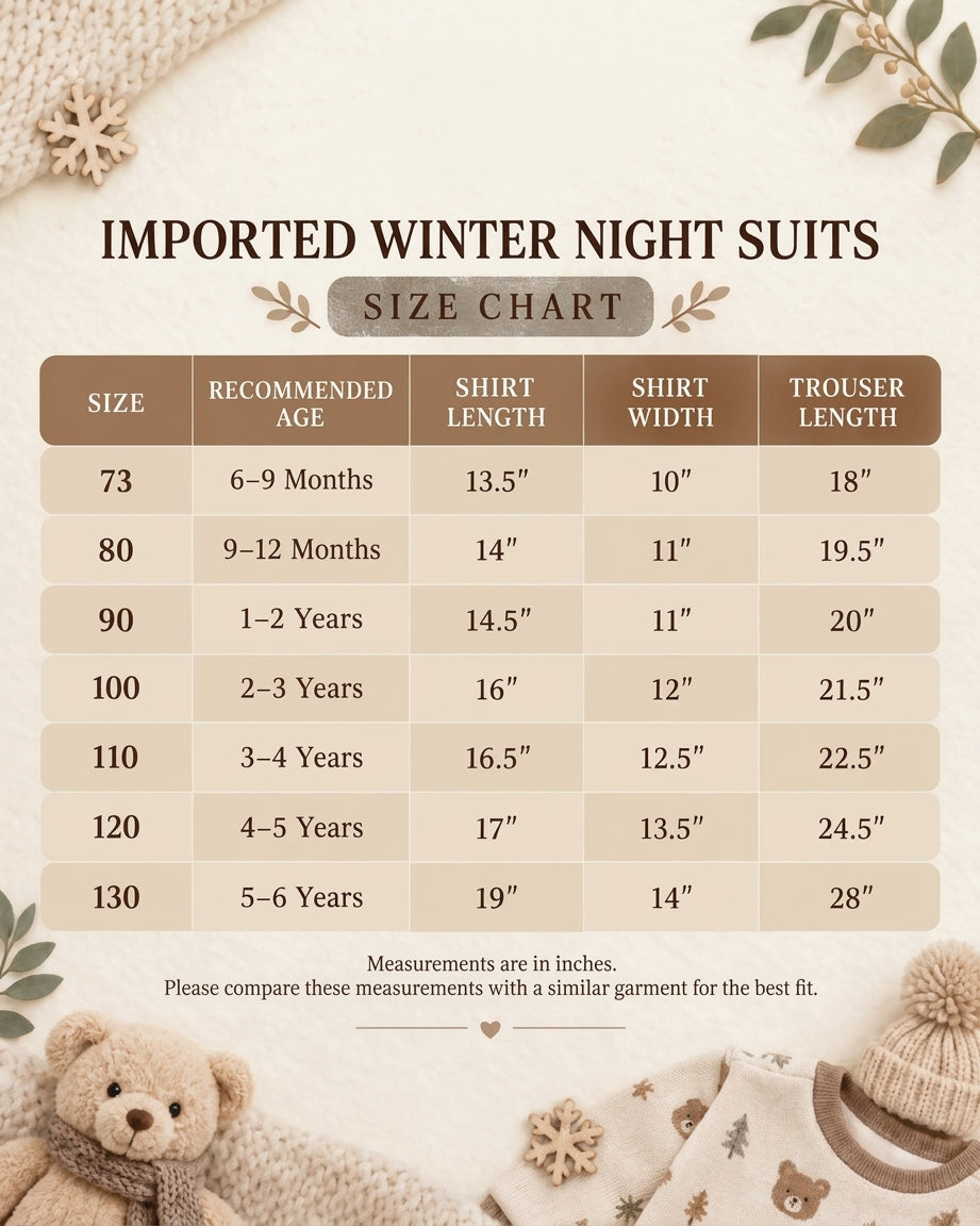 Winter Night Suit - Peach Unicorn - D5