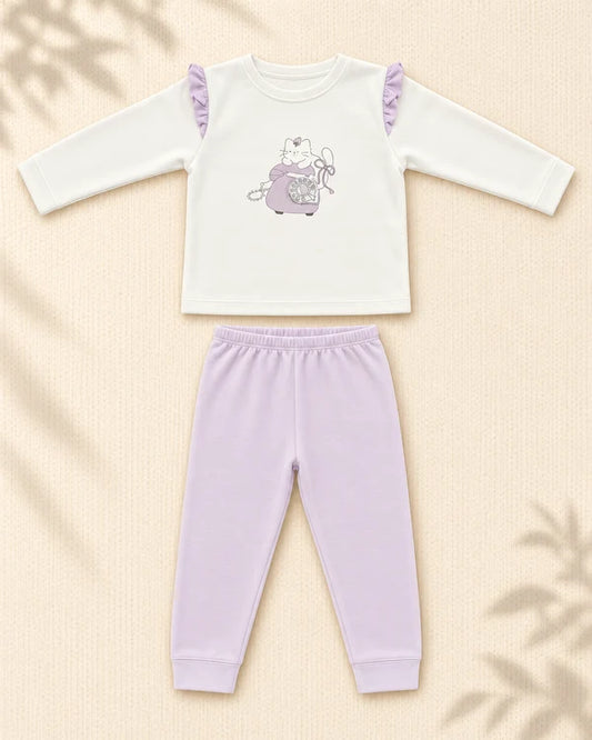 Winter Night Suit - Lilac Kitty - C10