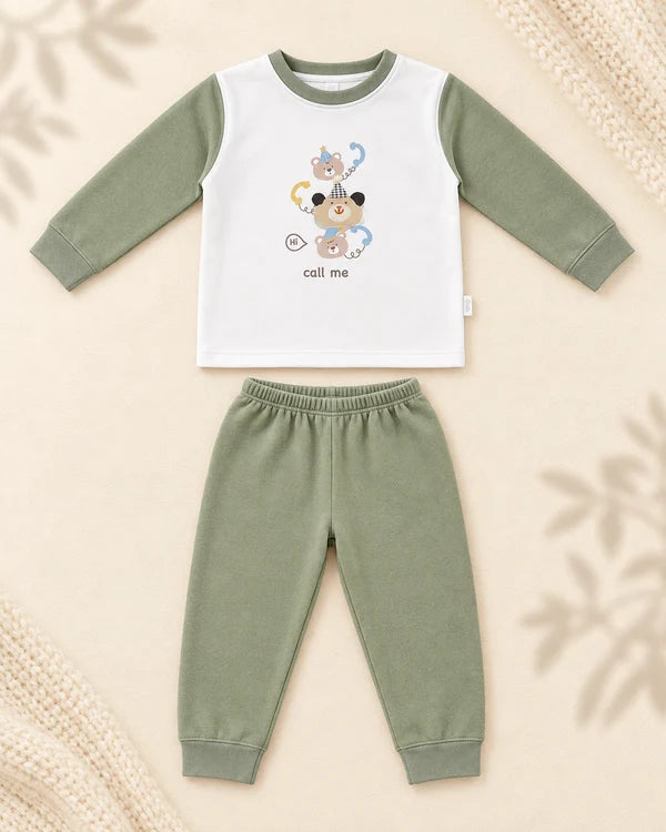 Winter Night Suit - Sage Hello Bear - C12