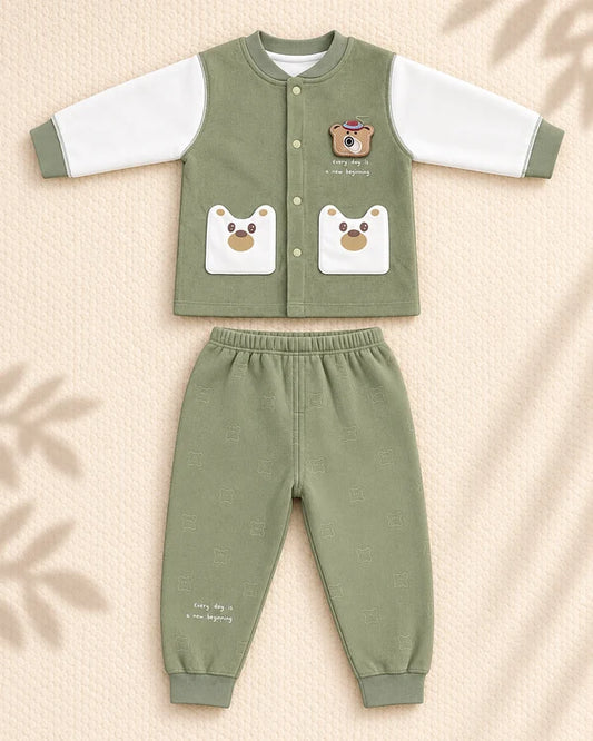 Winter Night Suit - Sage Pocket Bear - C14