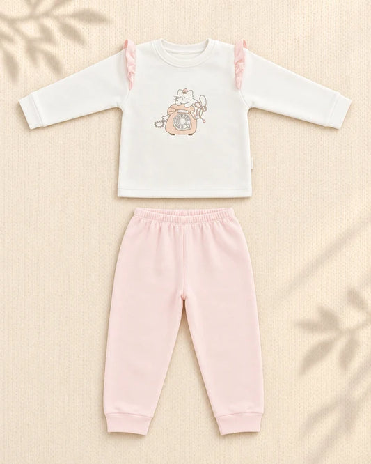 Winter Night Suit - Pink Kitty - C5