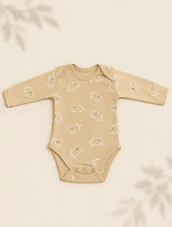 Pack of 3 Full Sleeve Bodysuits - Elephant - 009