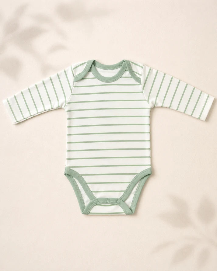 Pack of 3 Full Sleeve Bodysuits - Green Turtle - 010