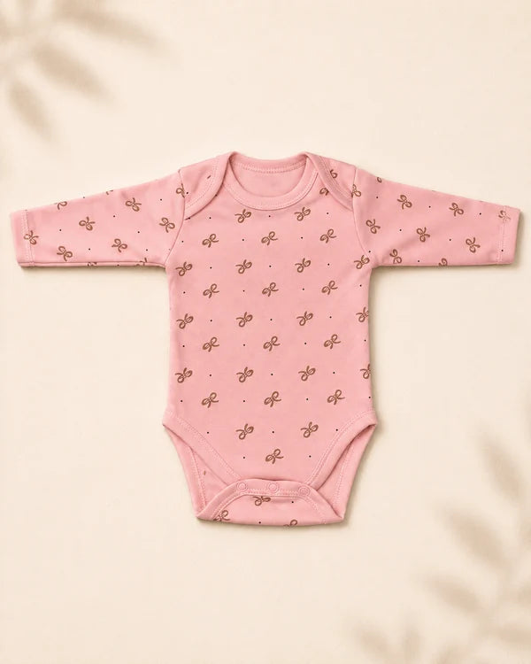 Pack of 3 Full Sleeve Bodysuits - Pink Bear - 011