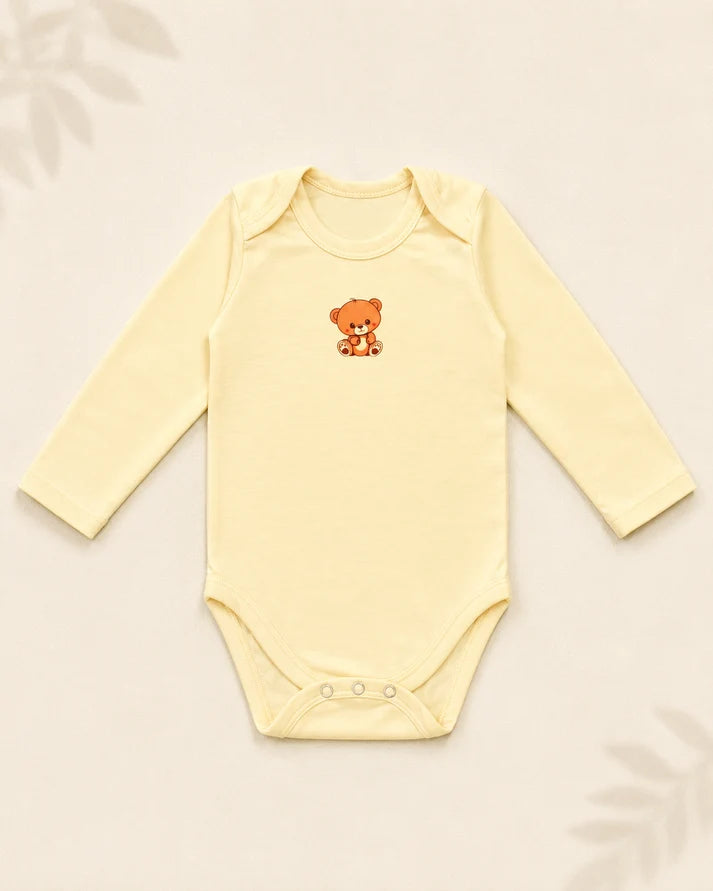 Pack of 5 Full Sleeve Bodysuits - Teddy Bear - 001