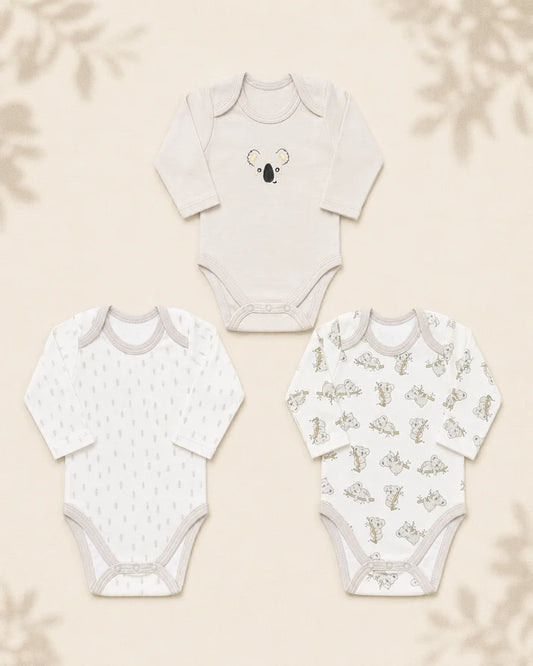 Pack of 3 Full Sleeve Bodysuits - koala - 006