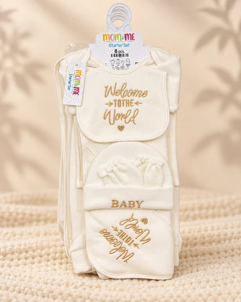 8 Pieces Fleece Starter Set - MM56 - Gold & White