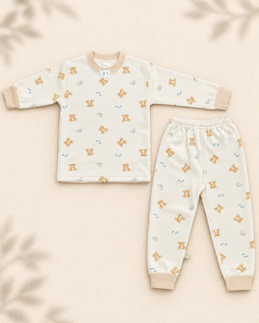 Winter Night Suit - Light Brown Bear - D10