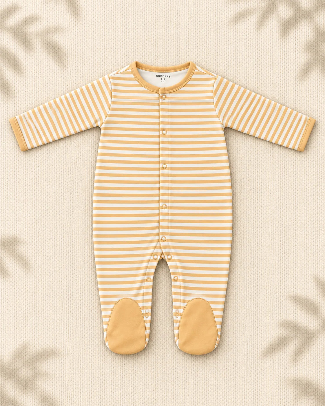 Pack of 3 - Full Sleeves - Footed Sleep Suits - Elephant