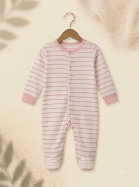 Pack of 3 - Full Sleeves - Footed Sleep Suits - Miney Mouse