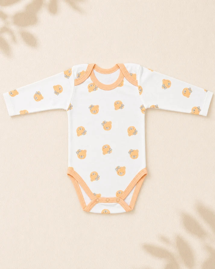 Pack of 3 Full Sleeve Bodysuits - Bear & Bow - 005