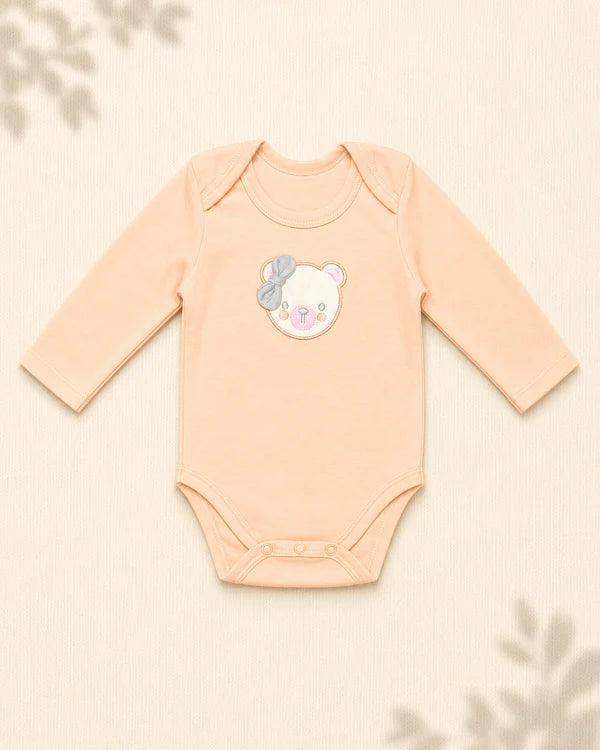 Pack of 3 Full Sleeve Bodysuits - Bear & Bow - 005