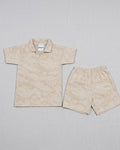 V Neck - Shirt & Shorts - Khaaki Camo